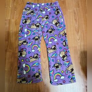 Girls rainbow pugicorn pajama pants size 6/6x